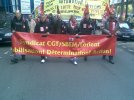 En tête de la manifestation, les salariés de la SBFM de Lorient